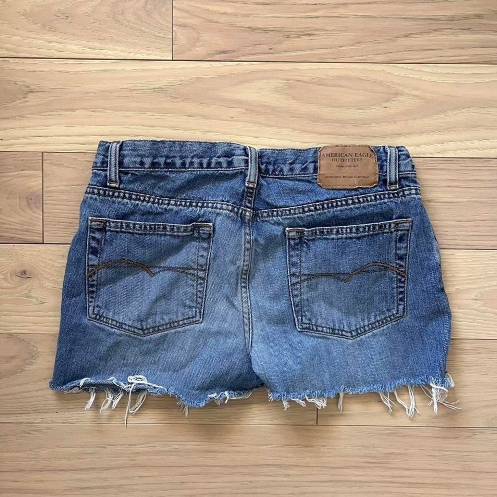 Vintage Y2k American Eagle Cut off Denim Shorts Women Sz 30 Distressed americana - Picture 4 of 6